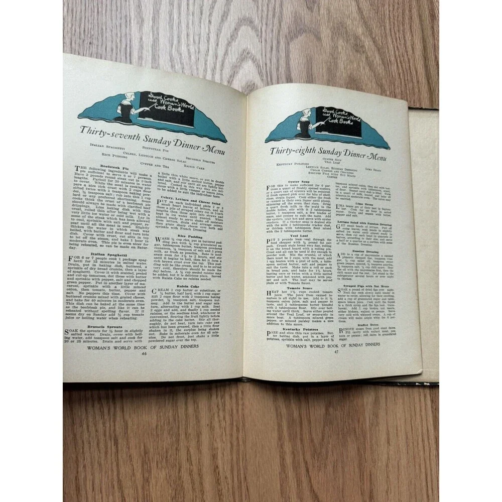 1924‎ The 52 Sunday Dinners Book Woman's World Magazine Recipes Cookbook Vintage